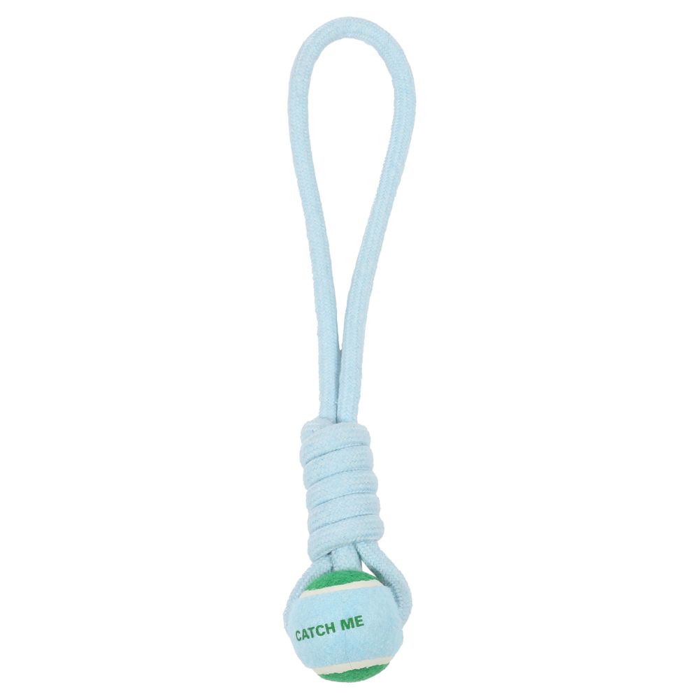 Balle avec corde de lancer 'Catch me', coloris bleu/vert - l.45cm