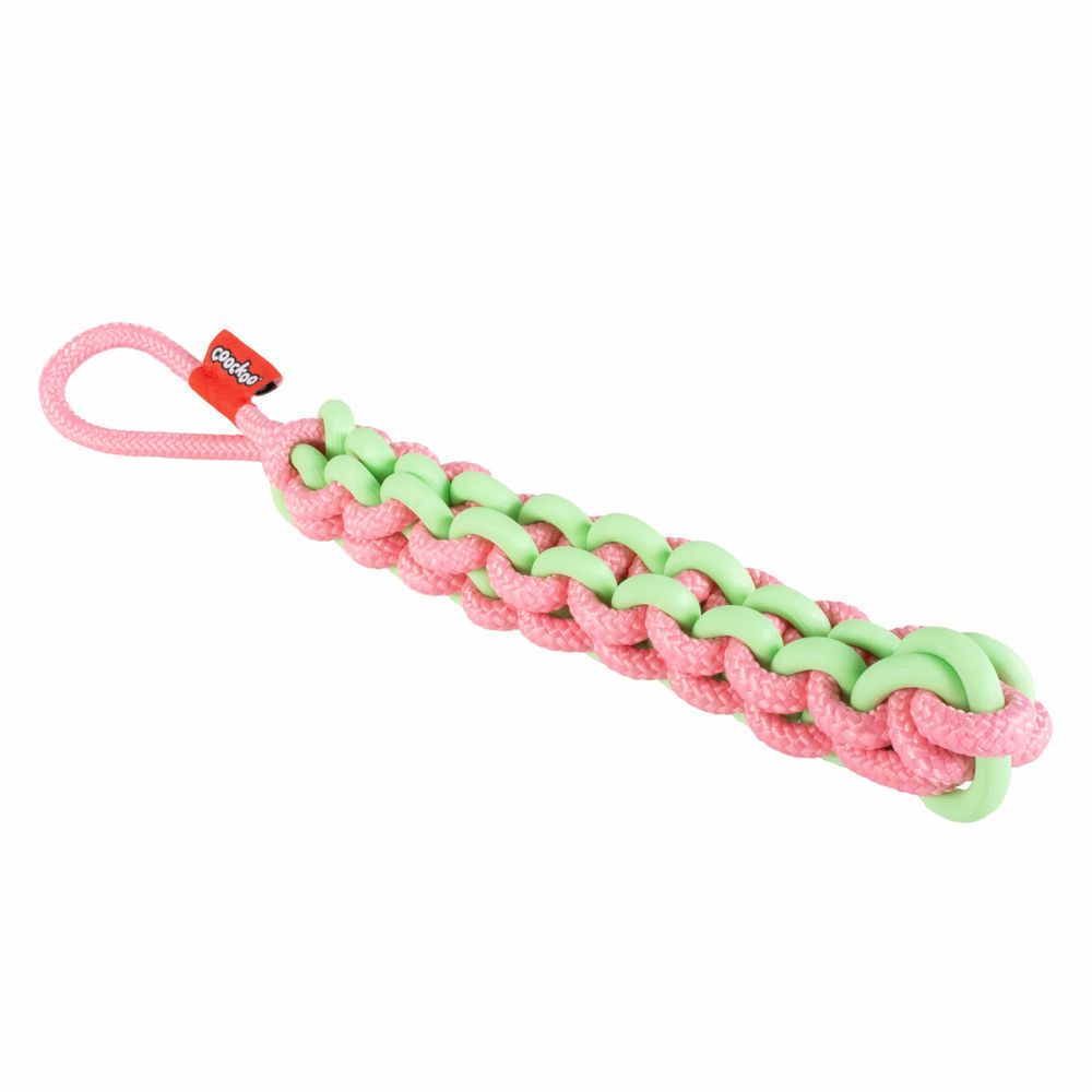 Jouet pour chien 'Twisting tugger', coloris vert/rose - l.45cm