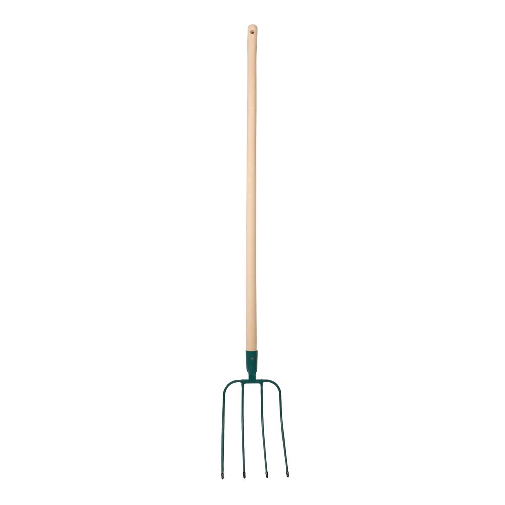Fourche à fumier forgée à douille emmanchée manche galbé 130cm 