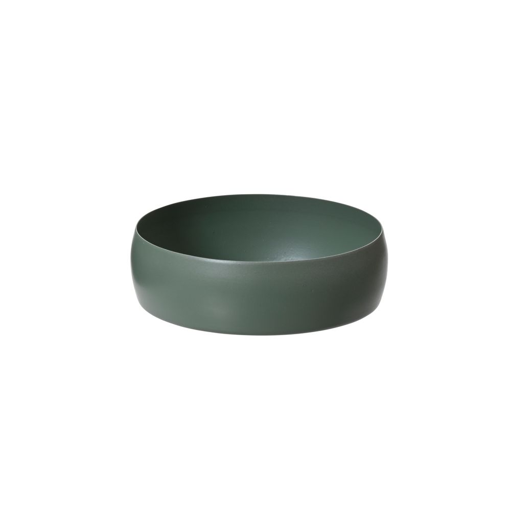 Assiette/plateau en fer, coloris vert - D.13x5cm