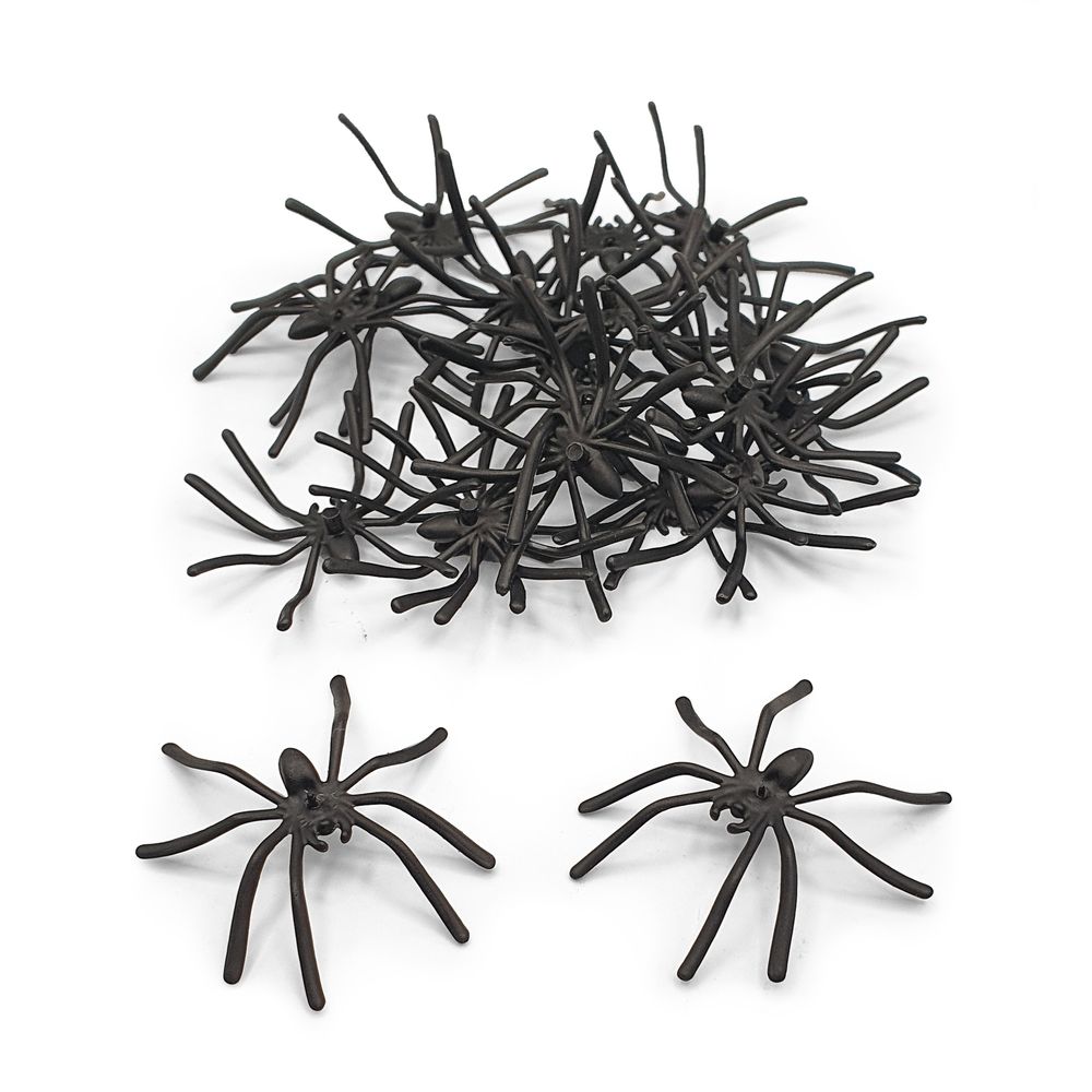 Araignées d'Halloween, coloris noir - 20 pièces