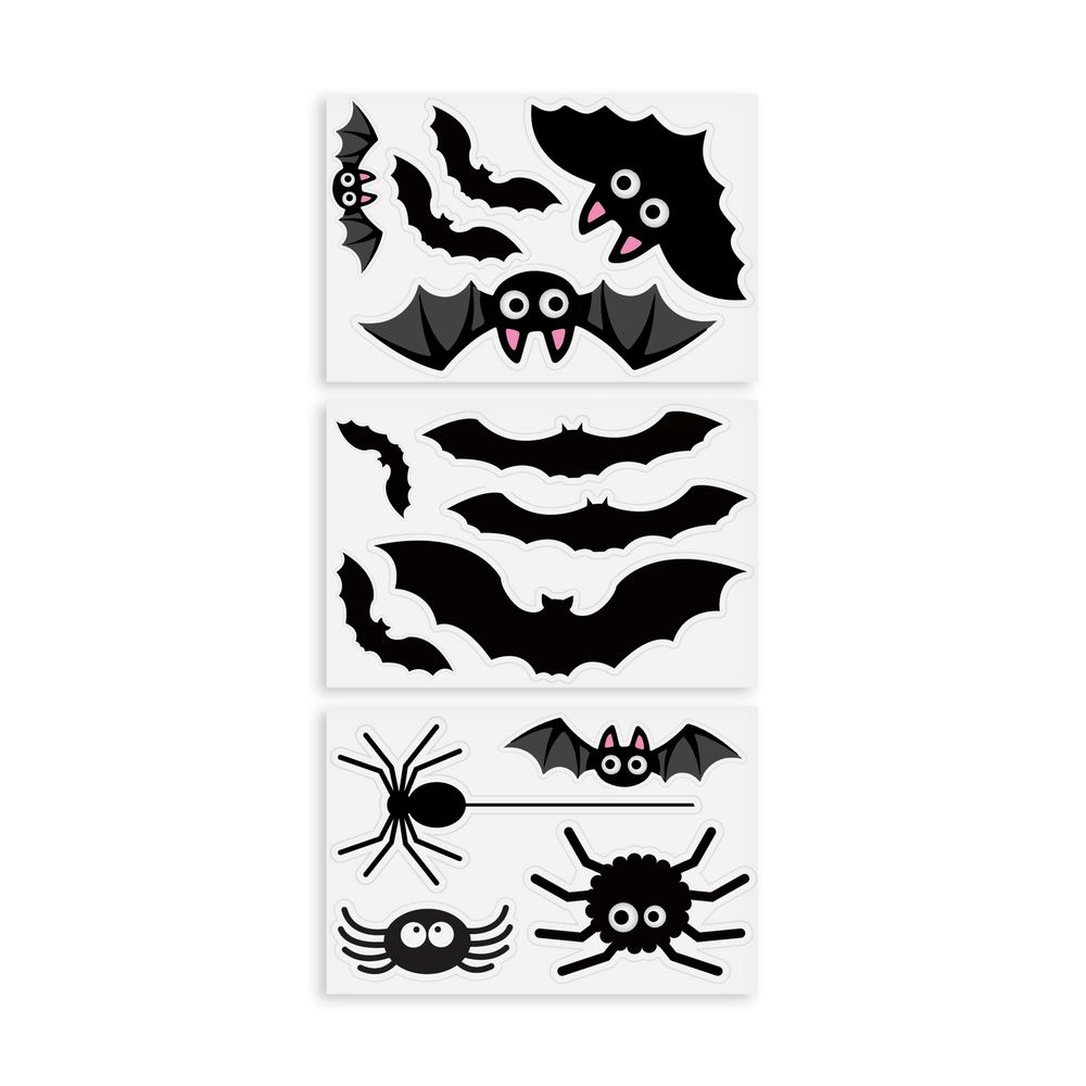 Stickers électrostatiques, coloris noir - 14 pièces