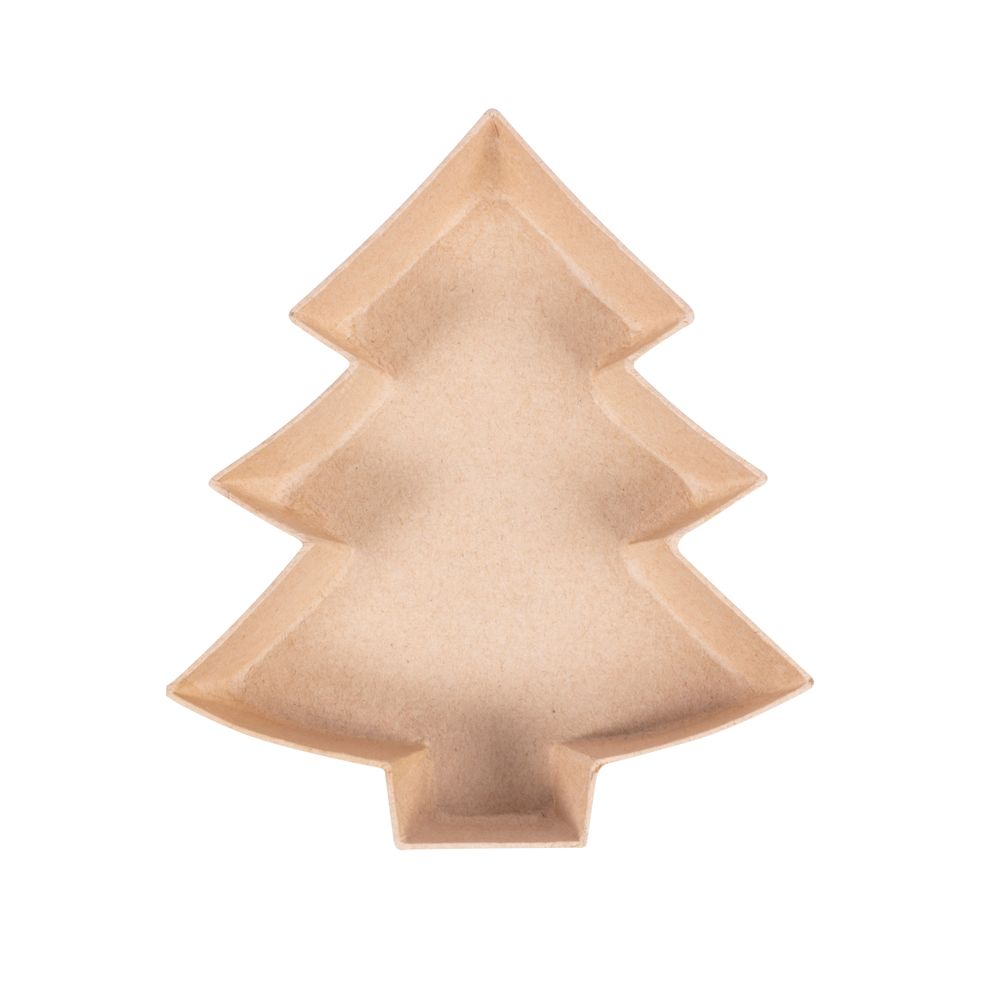 Plateau sapin en papier mâché à décorer - L.14cm