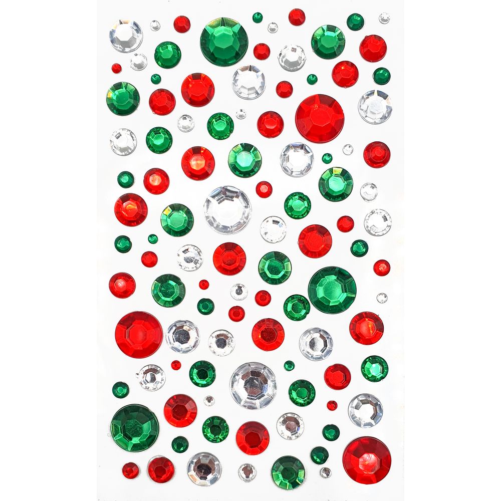 Strass brillant, effet cristal aux couleurs de Noël - 109 pièces