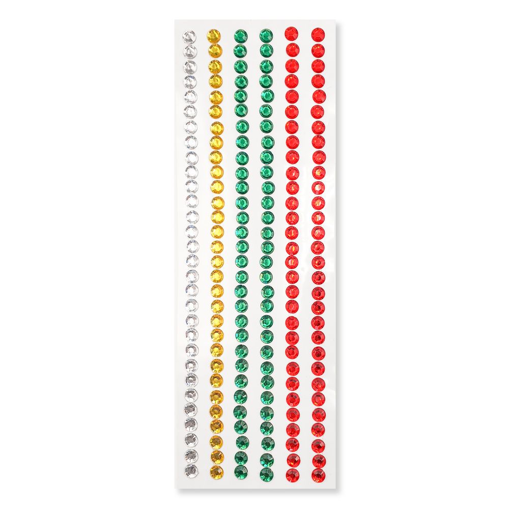 Stickers strass de Noël sur bande adhésive - 180 pièces