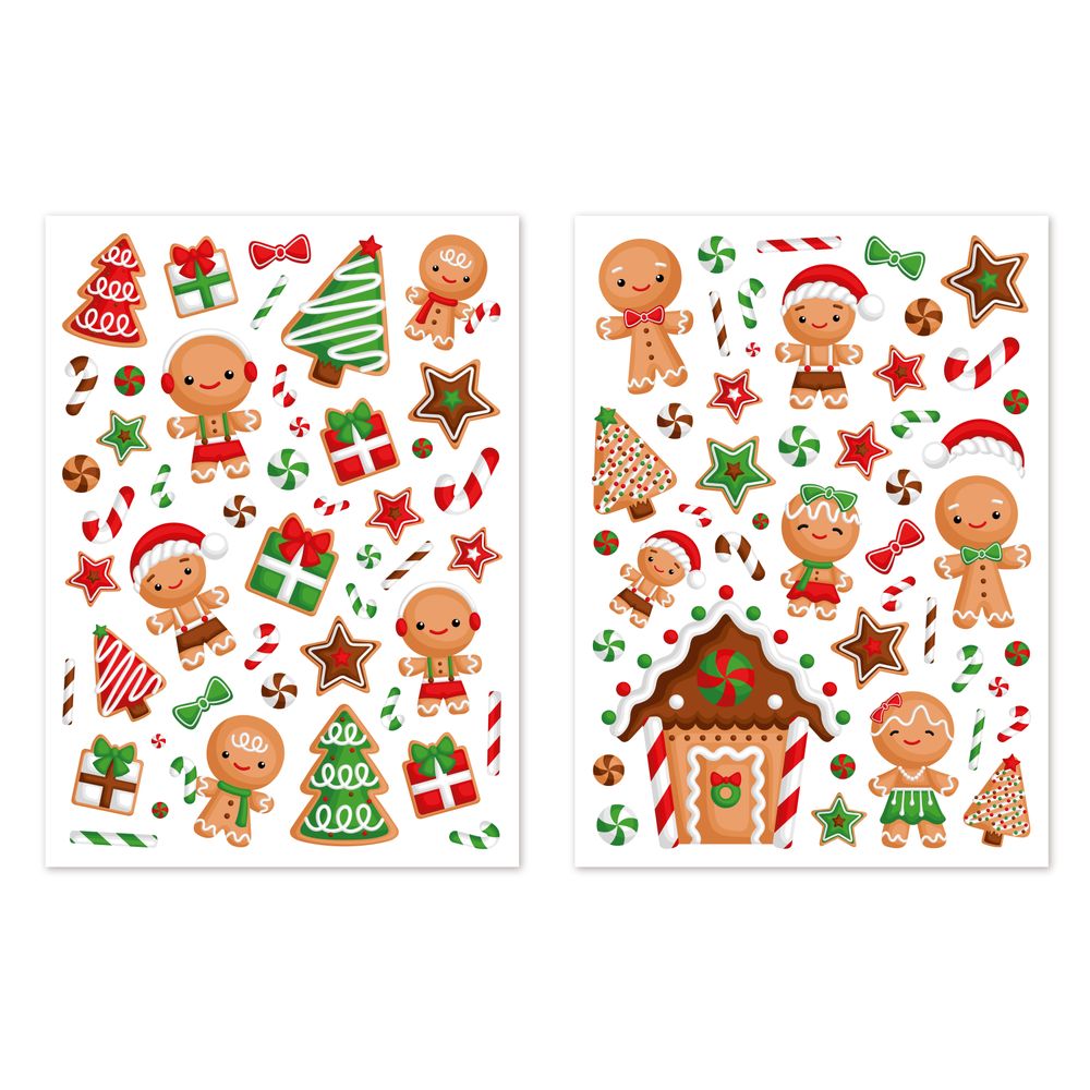Gommettes de Noël, motif famille pain d'épices - 93 pièces