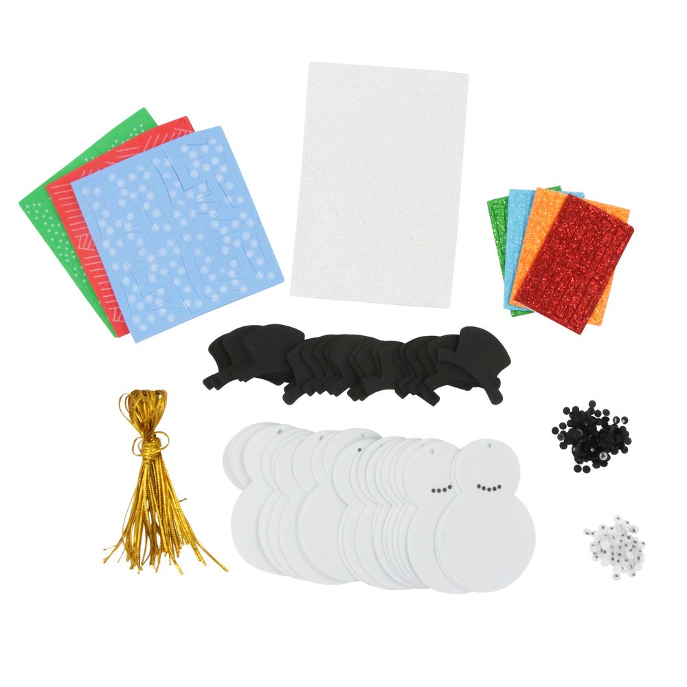 Kit bonhommes de neige en caoutchouc/mousse - 250 pièces