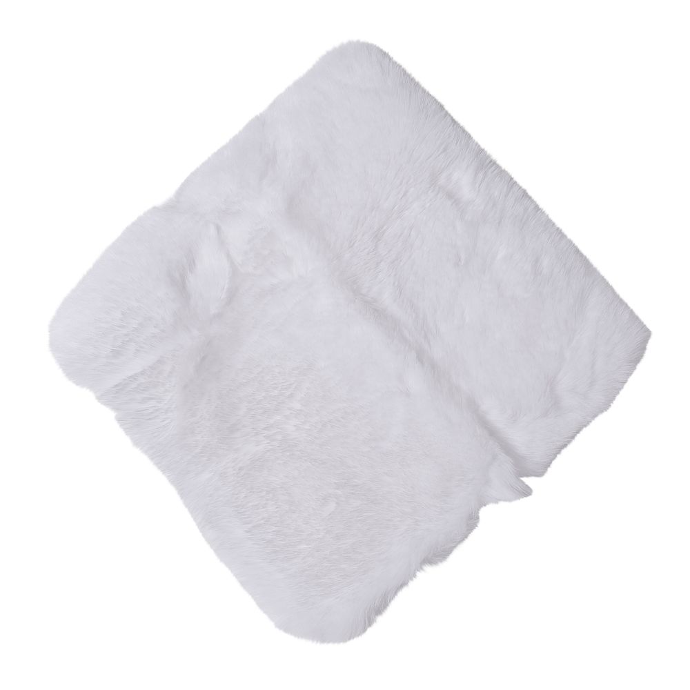 Fourrure synthétique, coloris blanc - L.20xl.20cm