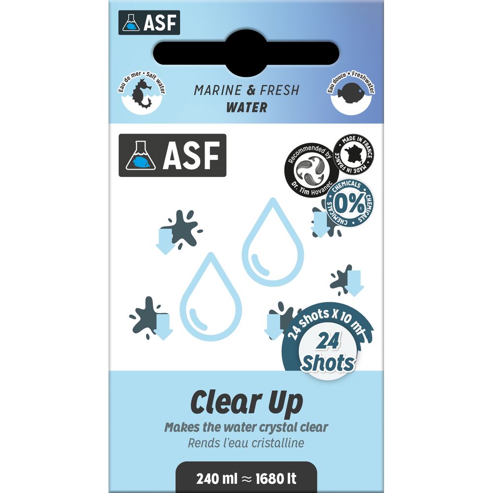 Clarificateur d’eau naturel pour aquarium 'Clear-up' - 24x10ml