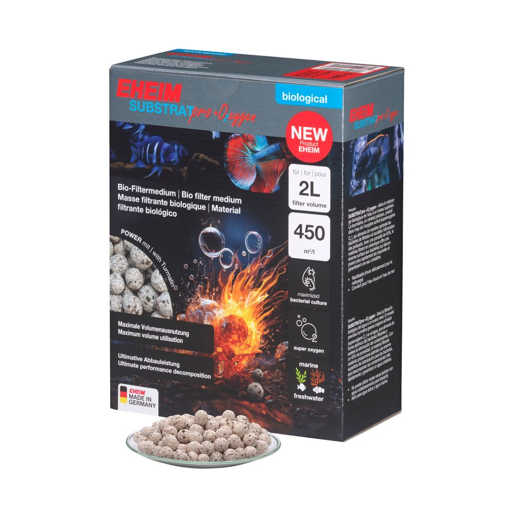Masse filtrante bio pour aquarium 'Substrat Pro+O2xygen' - 1460g