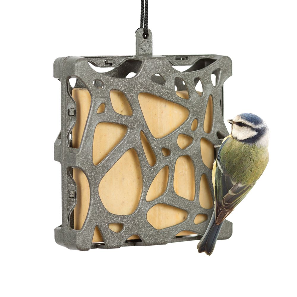 Mangeoire pour oiseaux 'Anna', coloris gris - H.15cm