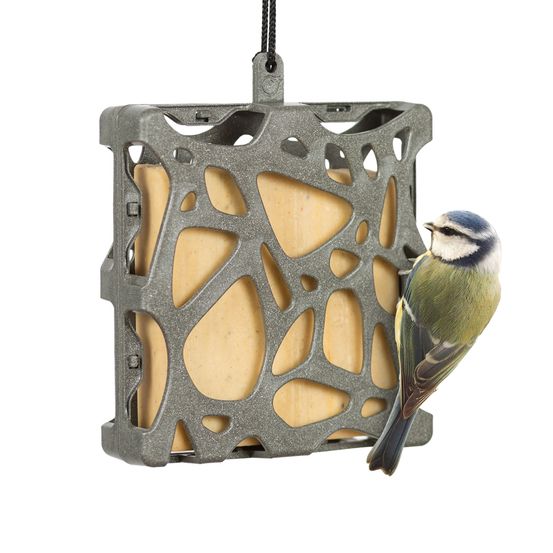 Mangeoire pour oiseaux 'Anna', coloris gris - H.15cm