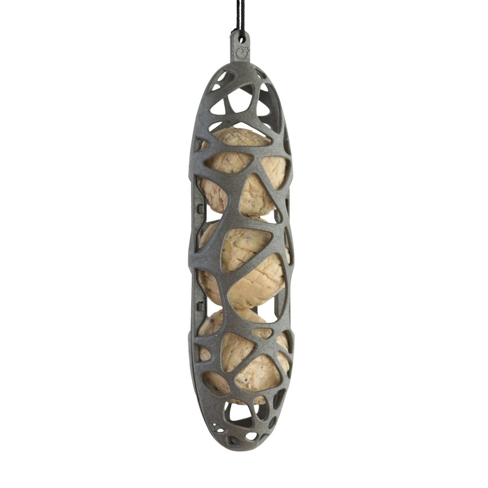 Mangeoire pour oiseaux 'Sam', coloris gris - H.23cm