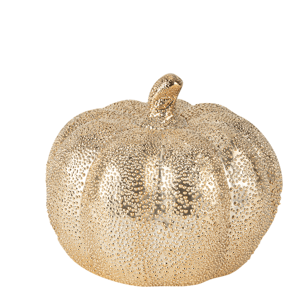 Citrouille en céramique, coloris or - 12x10,5cm