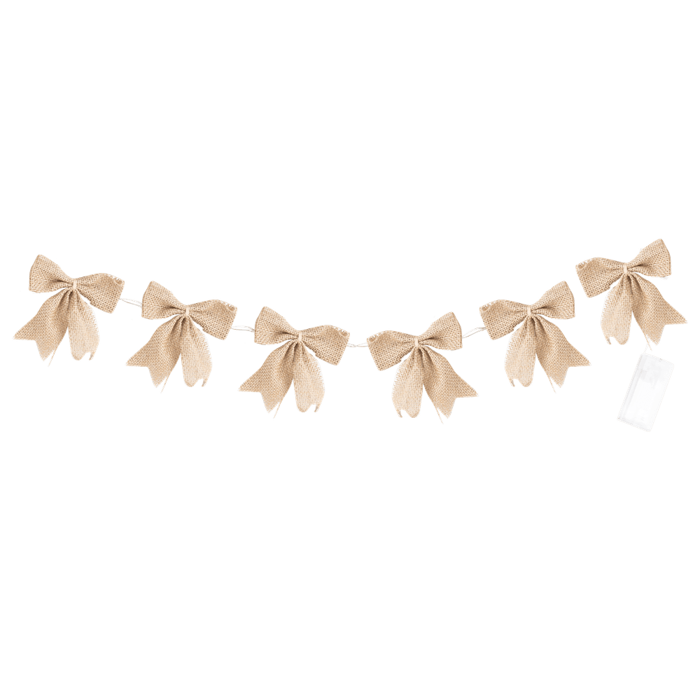 Guirlande LED avec 10 nœuds en jute - 1,5m