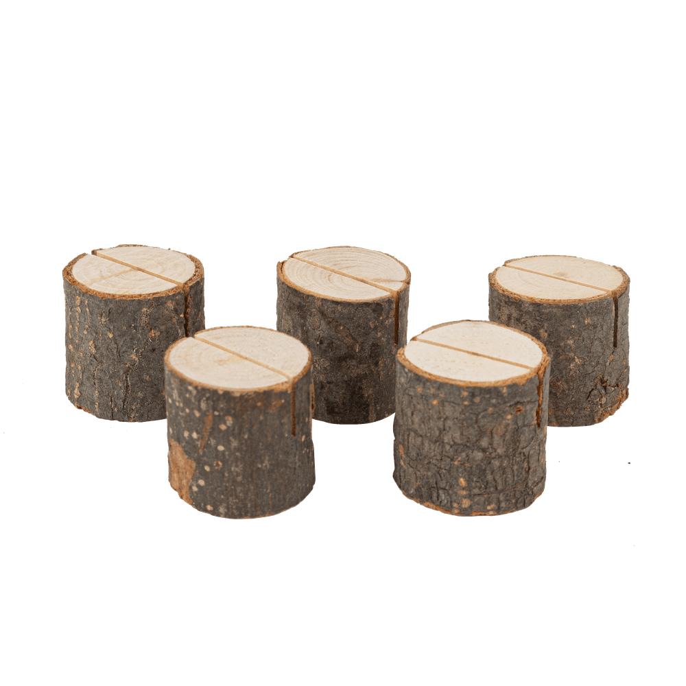 5 supports rondins de bois pour marque-places - D.3x3cm
