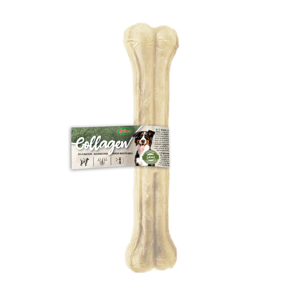 Friandises pour chien, os de collagène pressé à mâcher 32cm