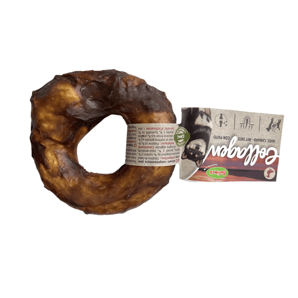Friandise pour chien, donut de collagène au poulet, 10 cm