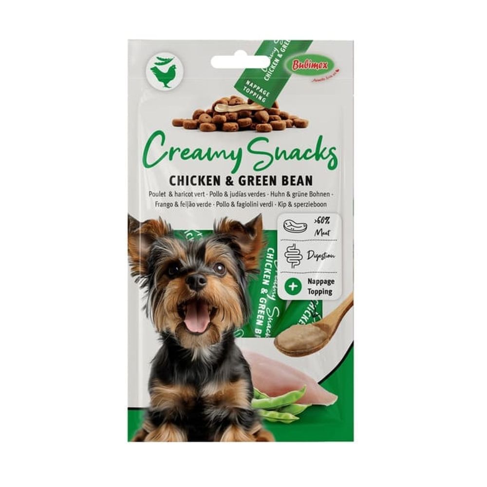 Friandise pour chien, Creamy Snacks au poulet et aux haricots verts x4