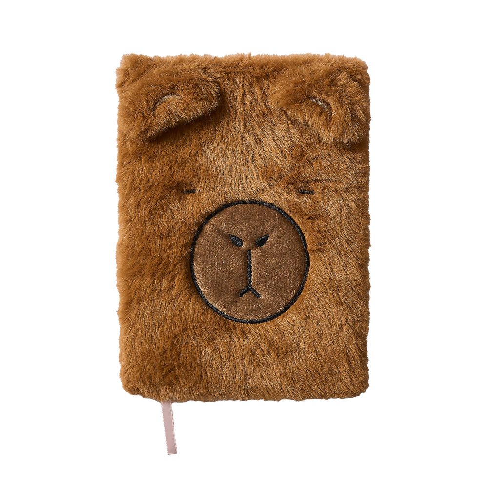 Carnet A5 capybara, imitation fourrure