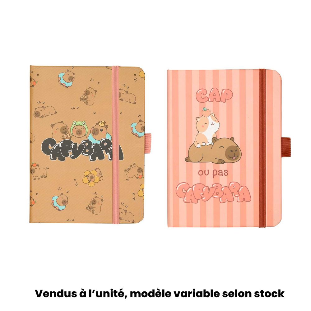 Carnet 48 pages, design capybara, modèles variables