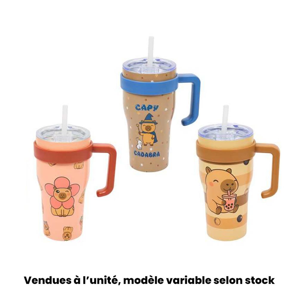 Mug de transport capybara, modèles variables - 60cl