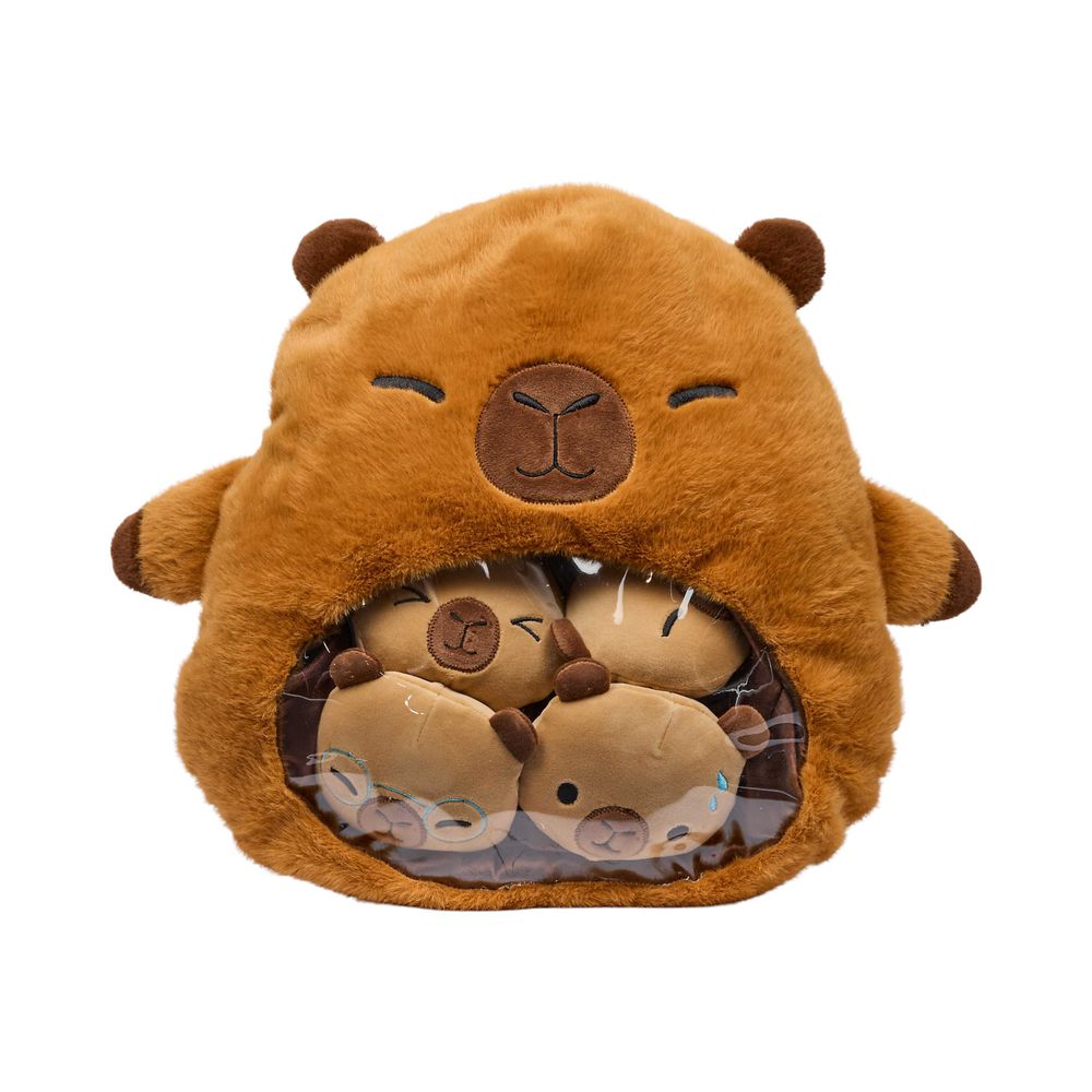Peluche capybara, maman et bébés
