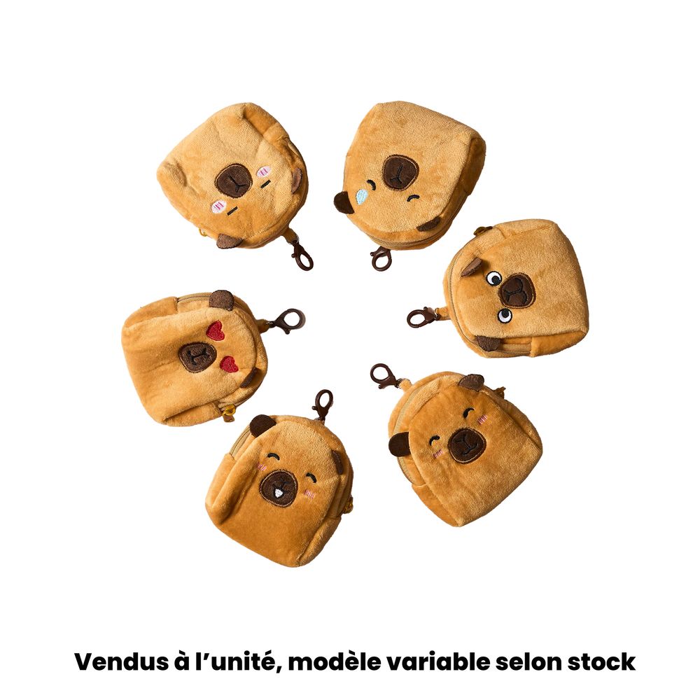 Porte-clé et porte-monnaie capybara, modèles variables
