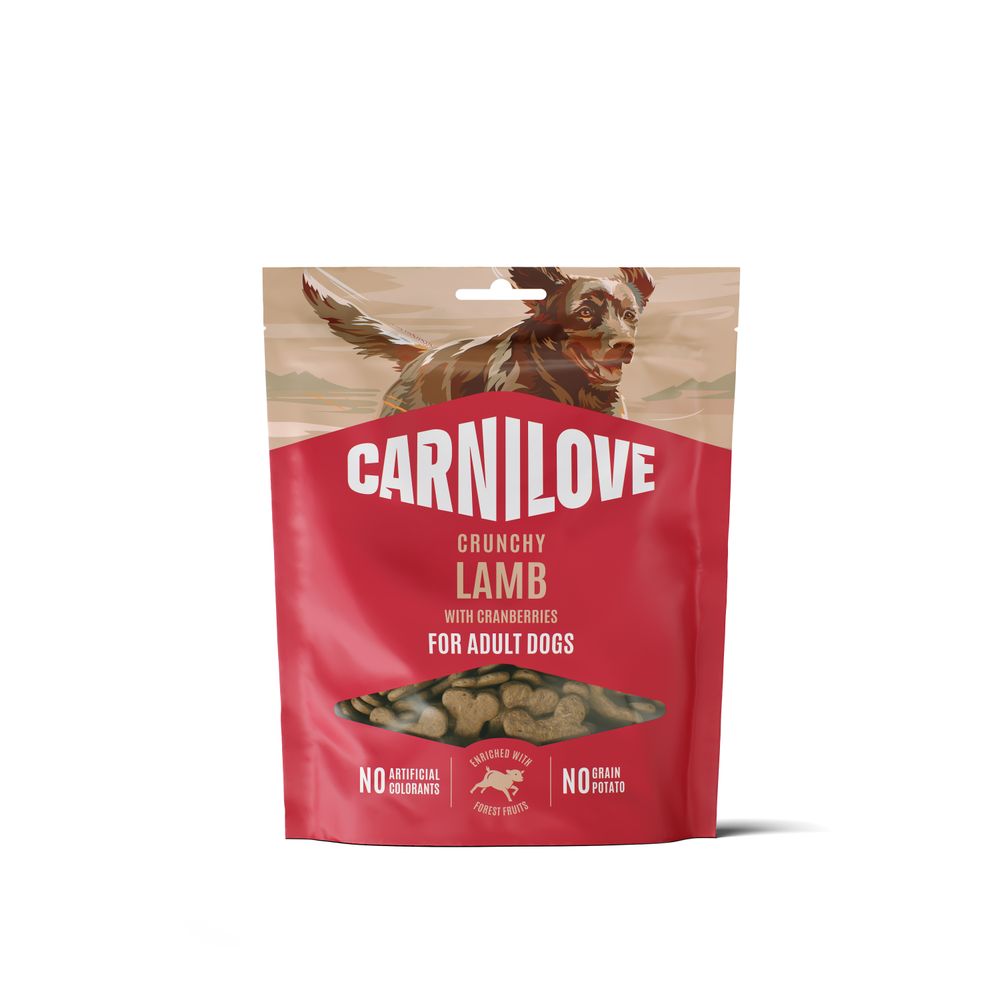 Friandises pour chien 'Crunchy', à l’agneau et aux cranberries - 200g
