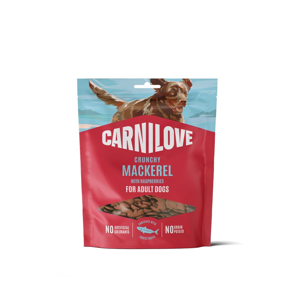 Friandises pour chien 'Crunchy', au maquereau et aux framboises - 200g