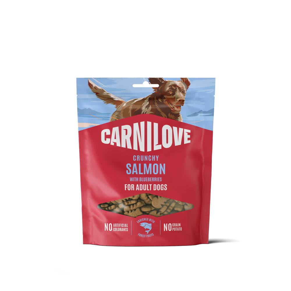 Friandises pour chien 'Crunchy', au saumon et aux myrtilles - 200g