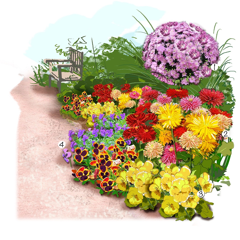 Jardin d'automne feuilles et feuillages