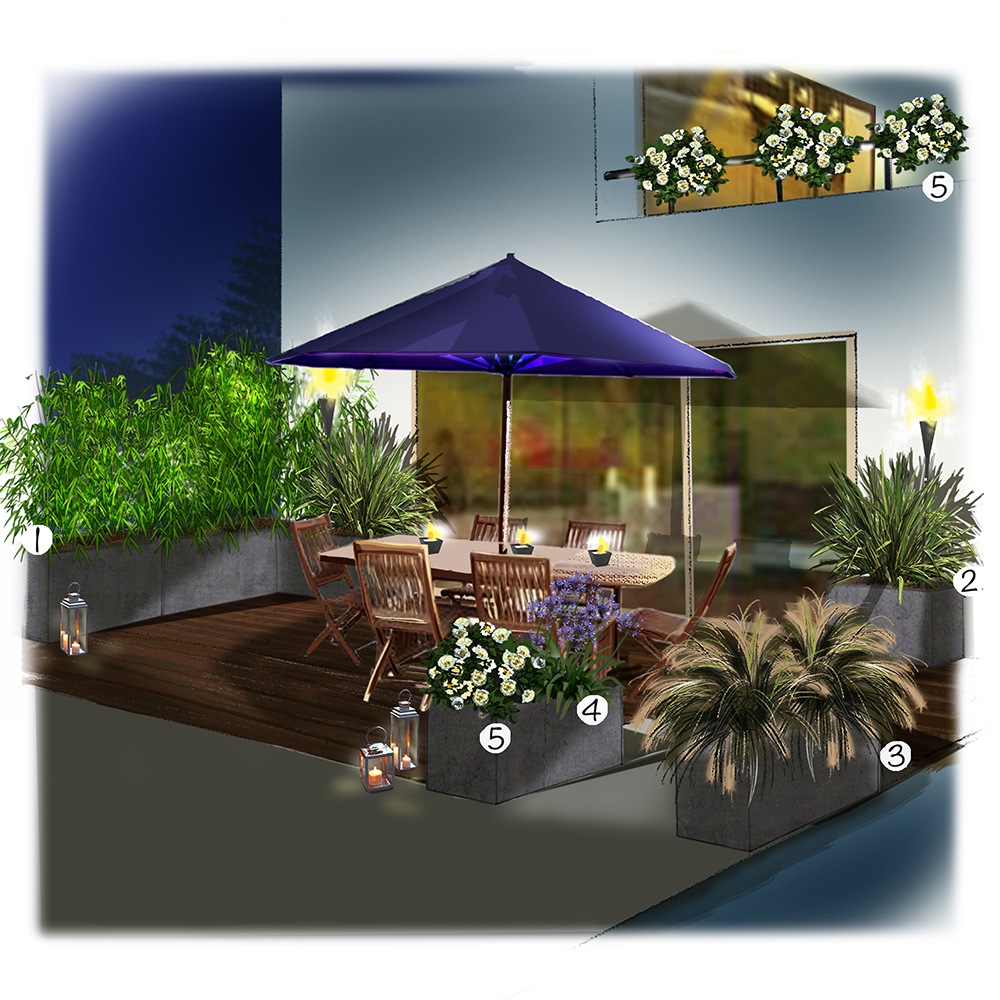 Terrasse à vivre la nuit