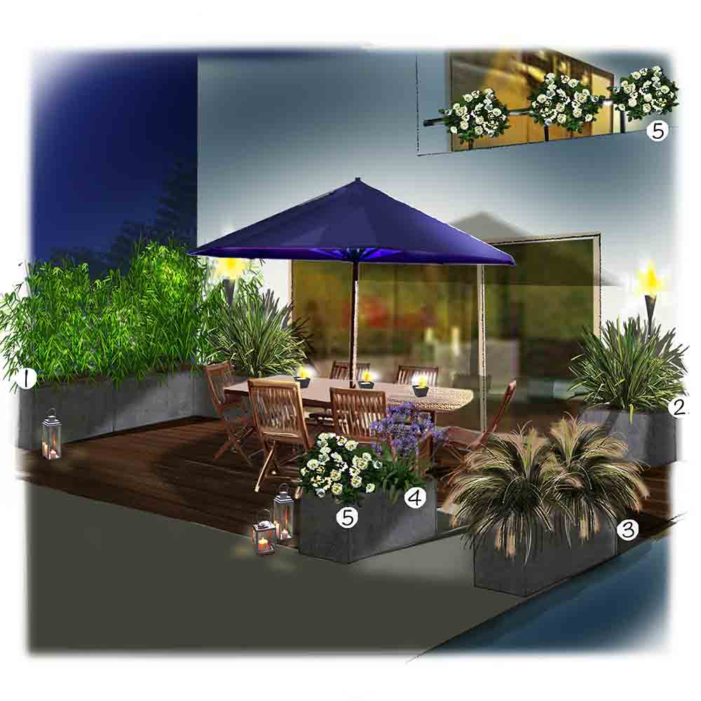 Terrasse à vivre la nuit