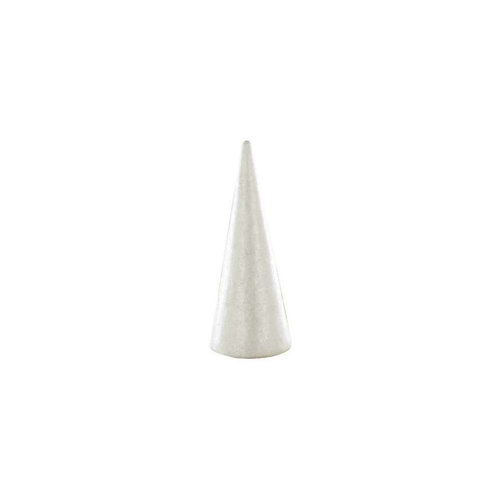 Cône En Polystyrène Plein - Hauteur 21 Cm, Couleur Blanche - Pour Loisirs Créatifs, Décoration, Prototypage - Fabriqué En Autriche - 2