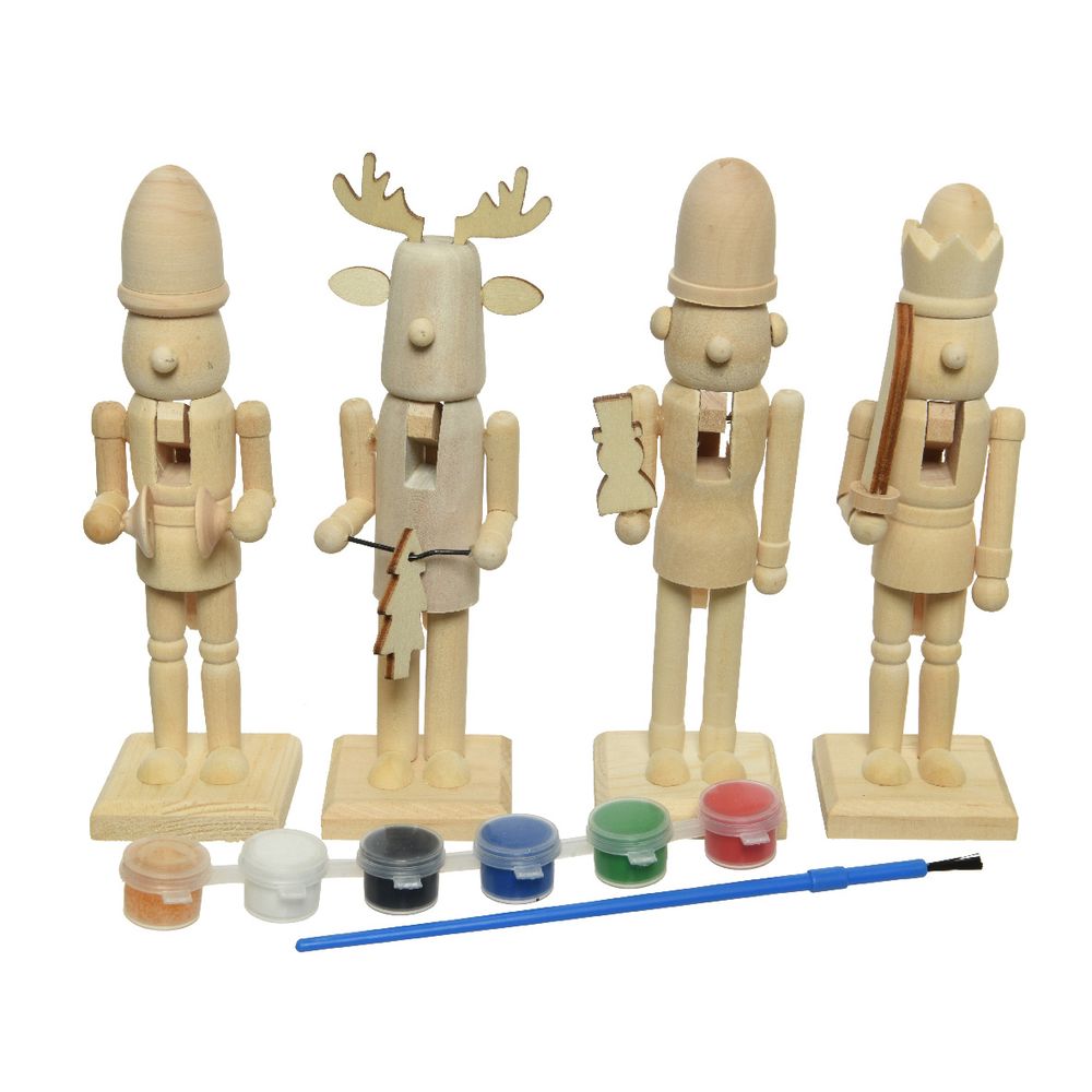 Casse-noisette En Bois Non Finis MAGICLULU – Lot De 12 Pièces 12x4,5x4 Cm | DIY Déco Noël, Peinture, Ornements