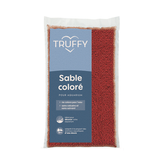 Sable coloré pour aquarium d'eau douce Truffy rouge 12Kg Truffy Bien ...