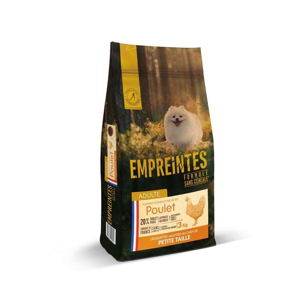 Croquettes pour chien adulte de petite taille poulet sans céréales 3kg Empreintes Truffaut