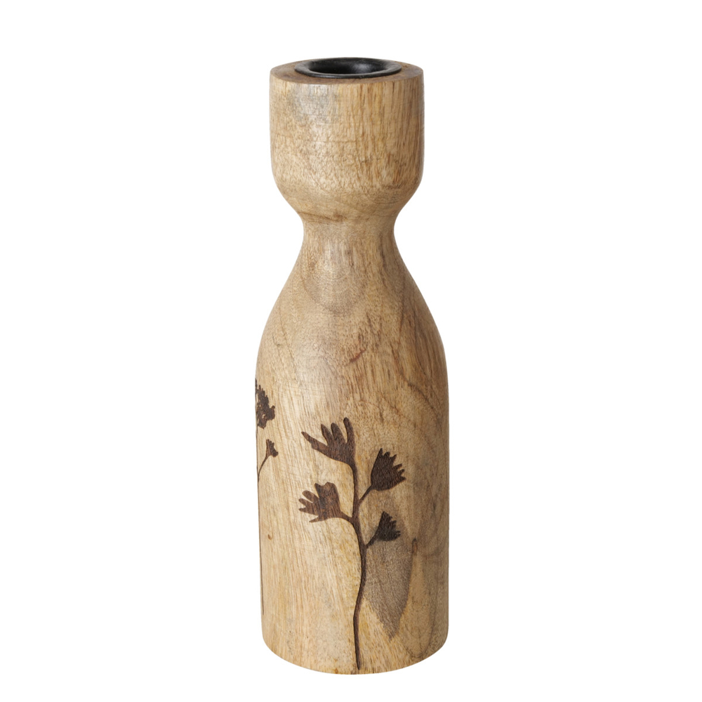 Chandelier en bois de manguier marron clair H42cm | Lanternes
