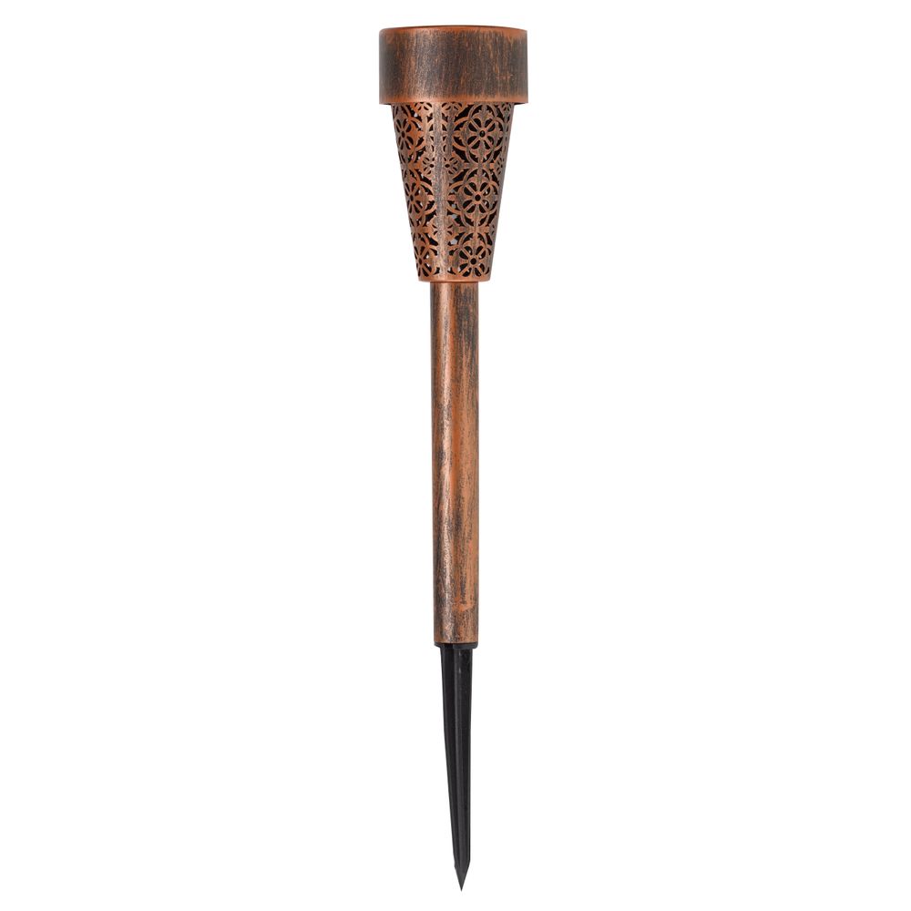 Balise solaire Damasque en métal, LED blanc froid - H.35,5xD.6cm | Truffaut