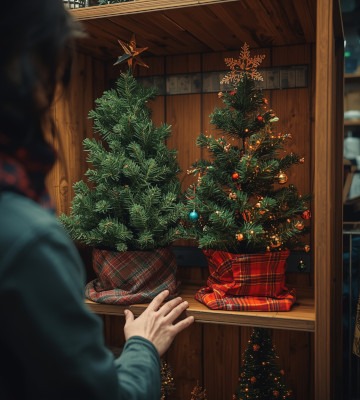 Deux caches pieds de sapin de noël 