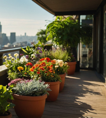 Un assortiment de fleurs en pots et de plantes vertes luxuriantes