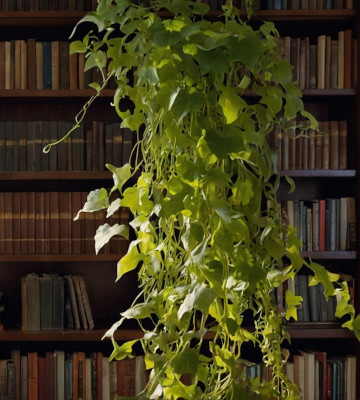 Une plantes tombante avec les feuillages qui pendent harmonieusement hors de son pot.