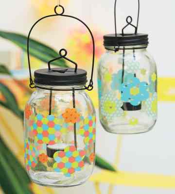 DIY lanternes fleuries collage