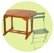 Tables et chaises de jardin