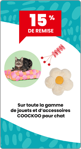 15% Sur toute la gamme de jouets et d’accessoires COOCKOO pour chat