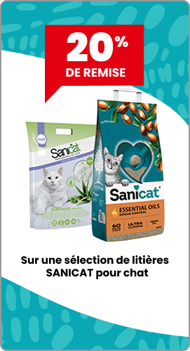 20% sur les litières SANICAT pour chat