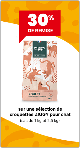 15% sur une sélection de croquettes ZIGGY pour chat