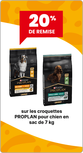 20% sur les croquettes PROPLAN pour chien en sac de 7 kg