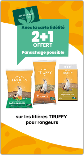 2 + 1 sur les litières TRUFFY pour rongeurs